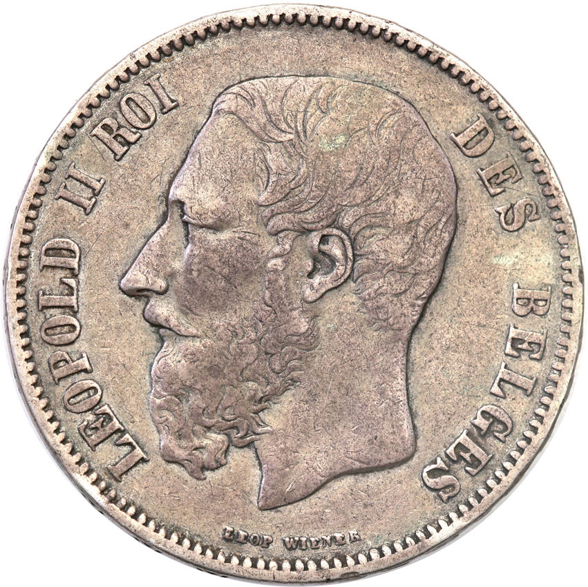 Belgia. 5 franków 1865, Bruksela