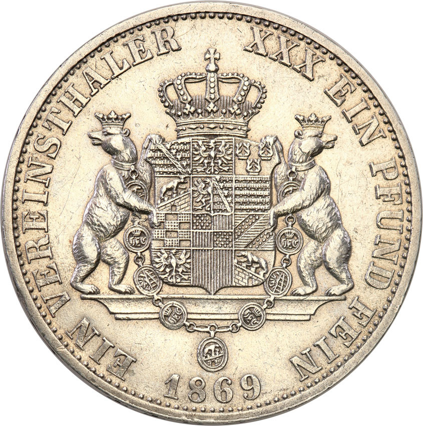 Niemcy, Anhalt. Leopold IV Fryderyk. Talar 1869 A