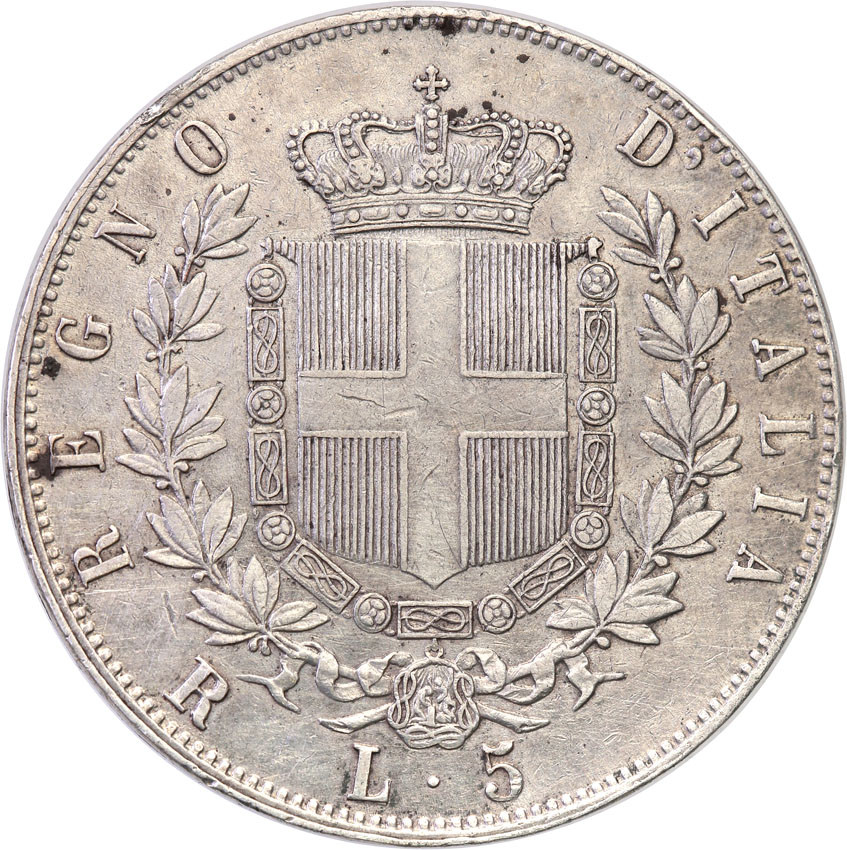 Włochy. 5 Lirów 1876 R, Rzym