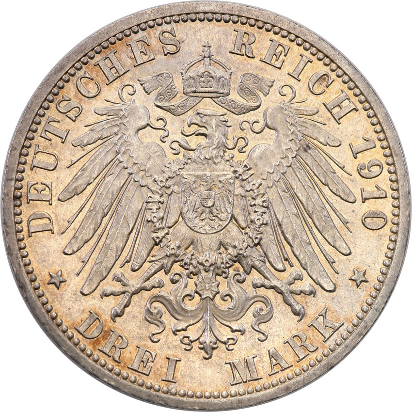 Niemcy, Sachsen-Weimar-Eisenach. 3 marki 1910 A