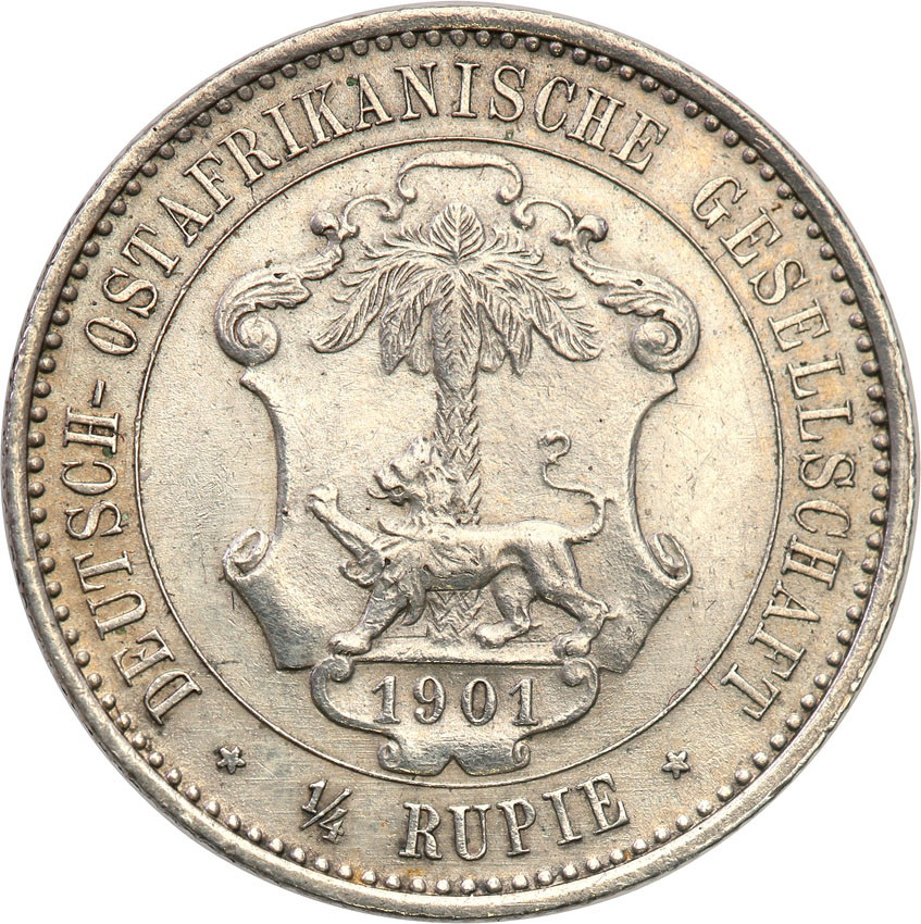 Niemcy, DOA, Afryka Wschodnia. 1/4 rupia 1901