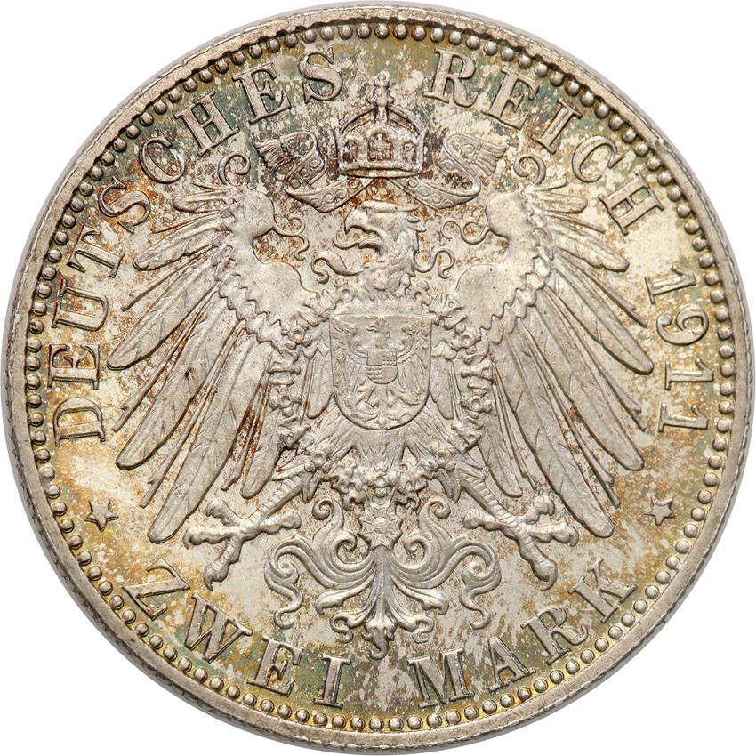 Niemcy, Bawaria. 2 marki 1911 D
