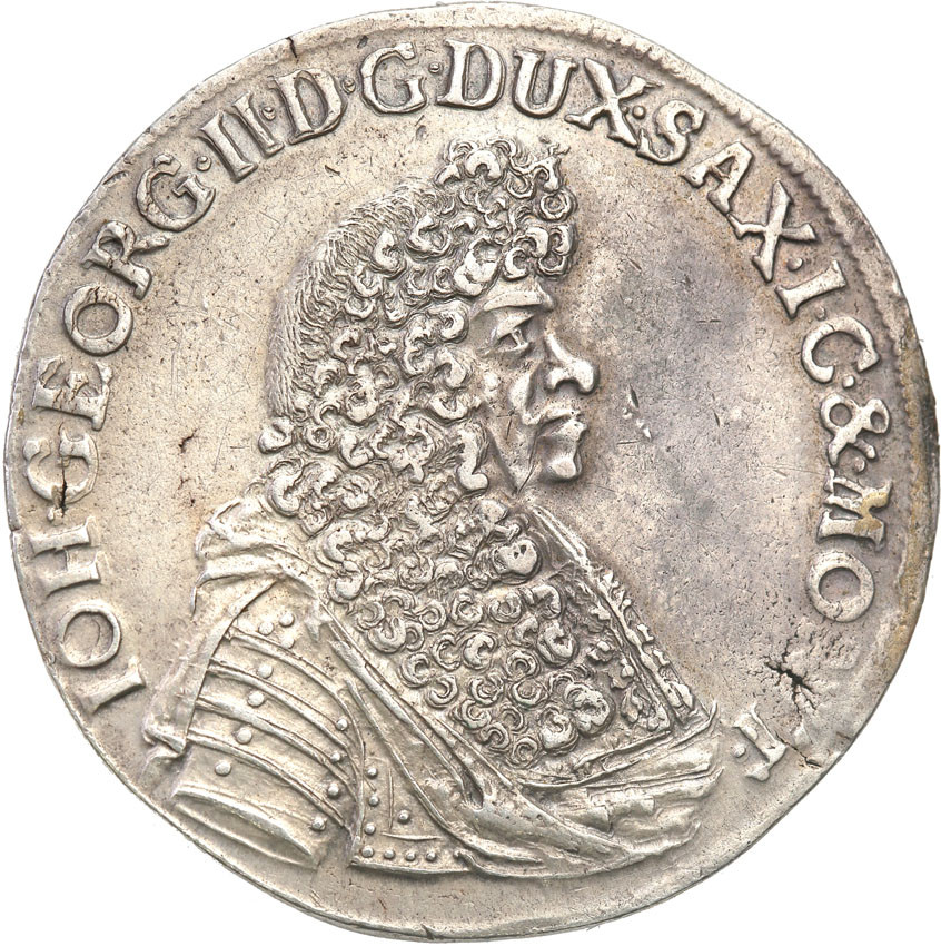 Niemcy, Saksonia. Jan Jerzy II. 2/3 talar 1680 CF, Drezno