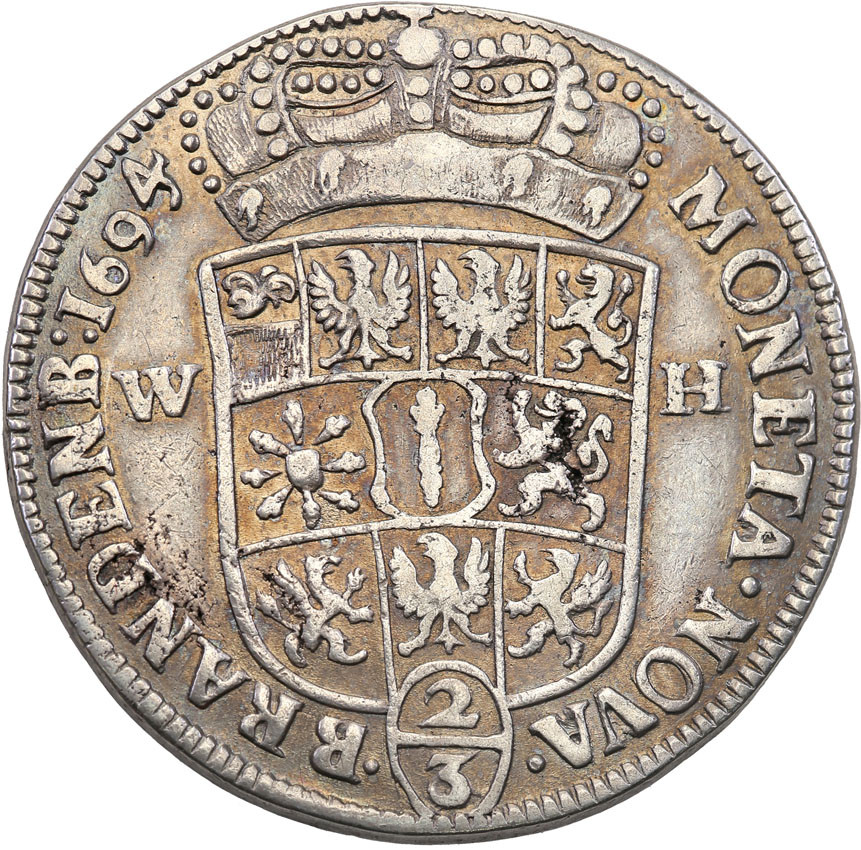 Niemcy, Prusy, Brandenburgia. Fryderyk III. 2/3 talara (gulden) 1694 WH, Emmerich
