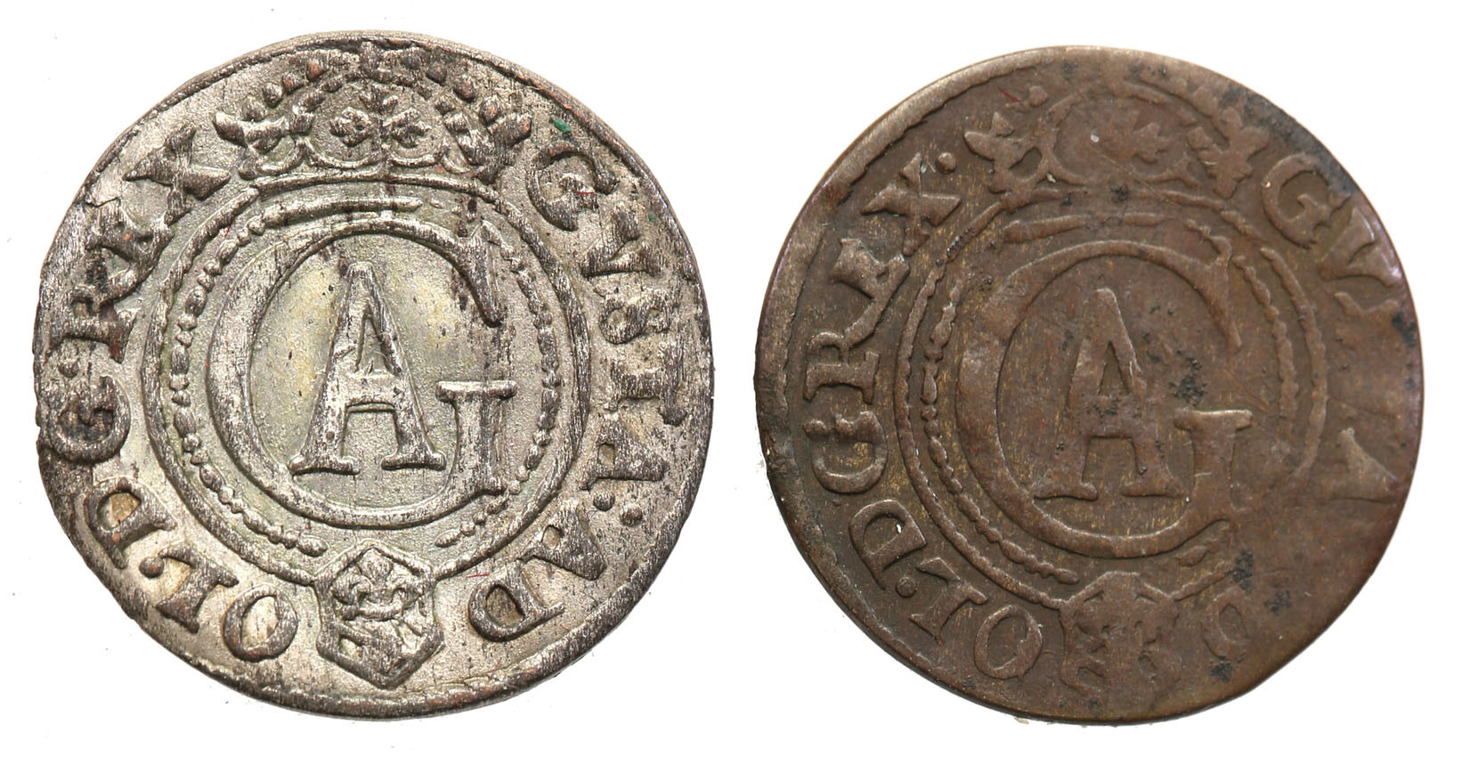 Gustaw II Adolf (1611-1632) Zestaw 2 szt. 1 1/2 szeląg 1621 Ryga