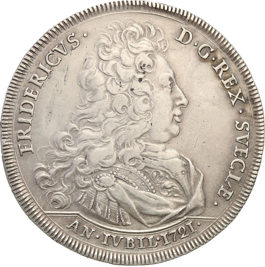 Fryderyk I (1720 -1751) 1 riksdaler (jubileuszowy) 1721, Sztokholm