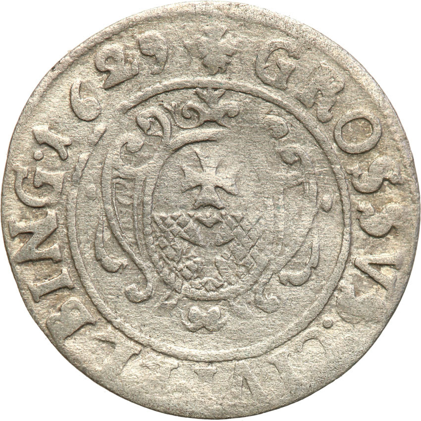 Gustaw II Adolf (1611-1632) Grosz 1629 Elbląg