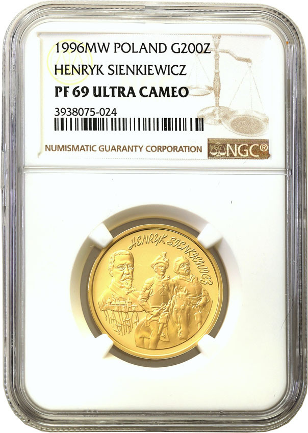 III RP 200 złotych 1996 Henryk Sienkiewicz NGC PF69 ULTRA CAMEO (2 MAX)