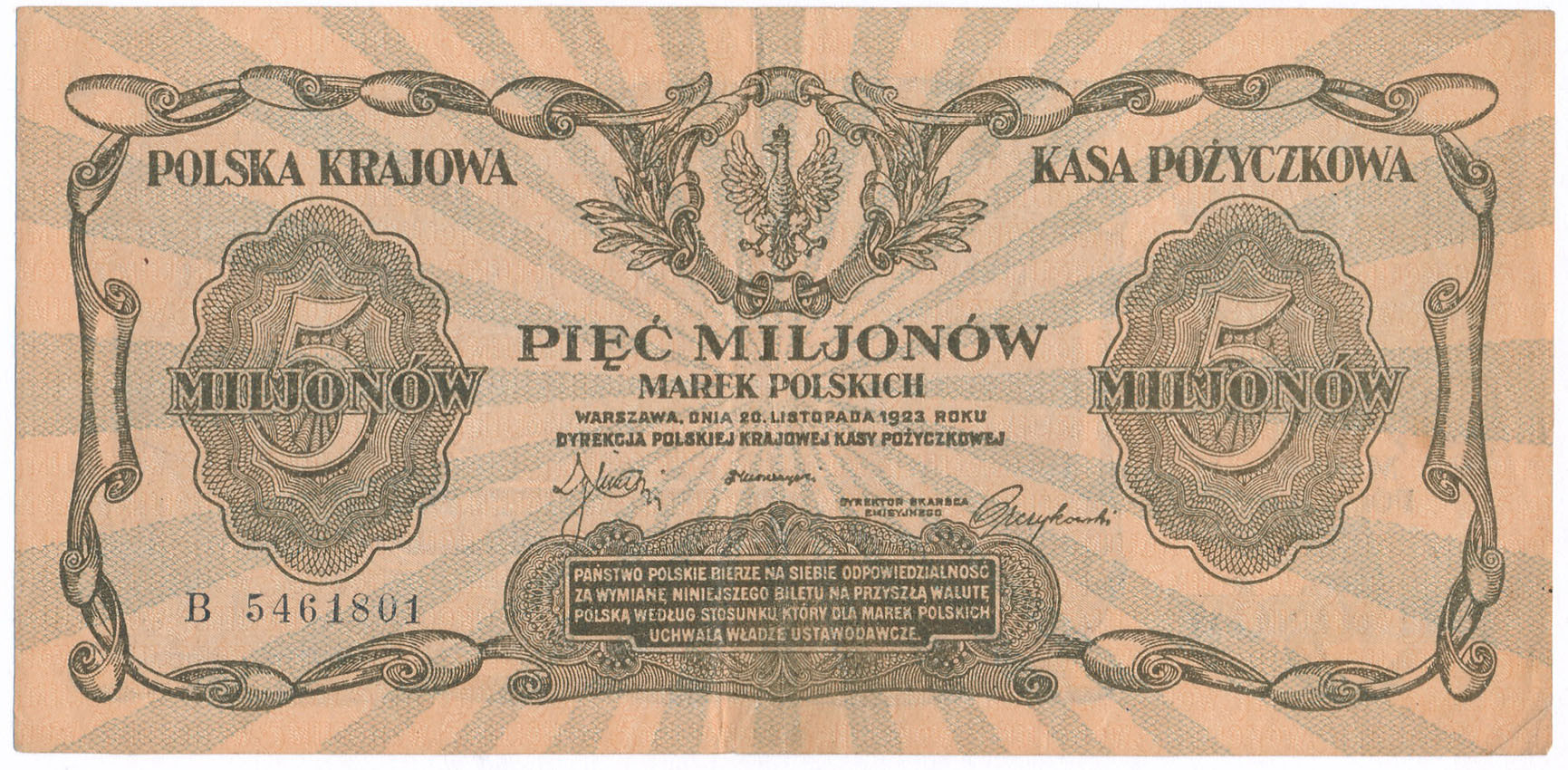 5 milionów marek polskich 1923 seria B - Rzadkie