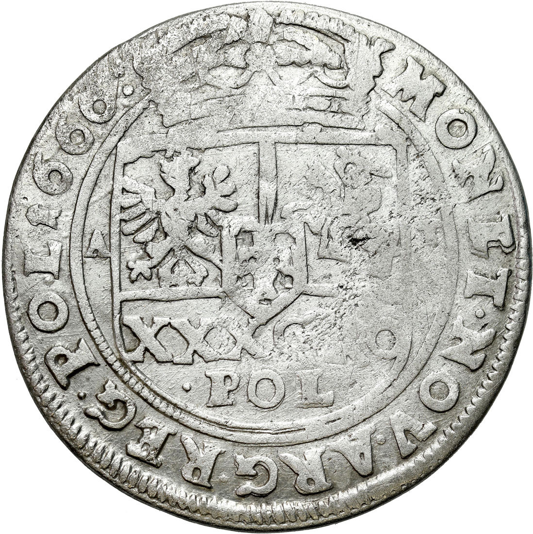 Jan II Kazimierz. Tymf (złotówka) 1666, Bydgoszcz