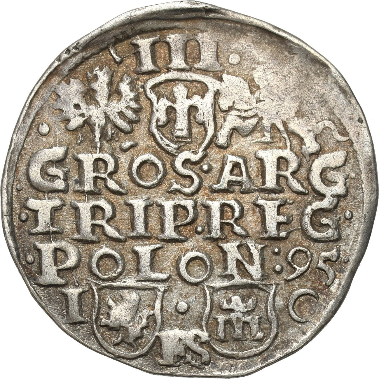 Zygmunt III Waza. Trojak (3 grosze) 1595, Bydgoszcz - ŁADNY