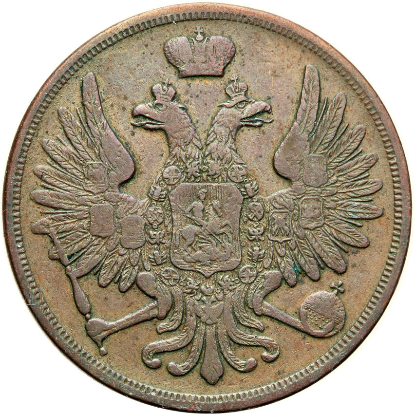Polska XIX w/Rosja. 3 kopiejki 1856 BM, Warszawa