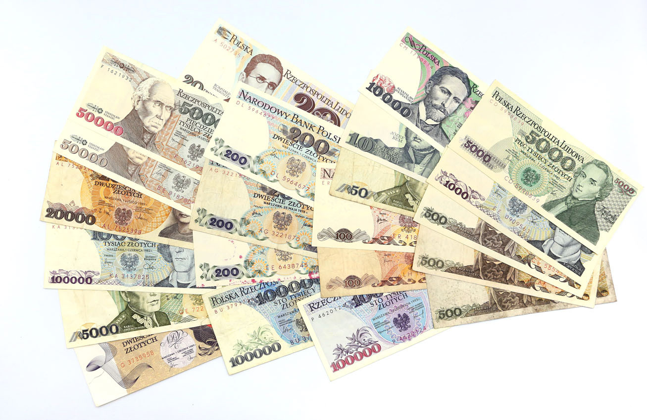 50 - 200.000 złotych 1976-1993, zestaw 21 sztuk