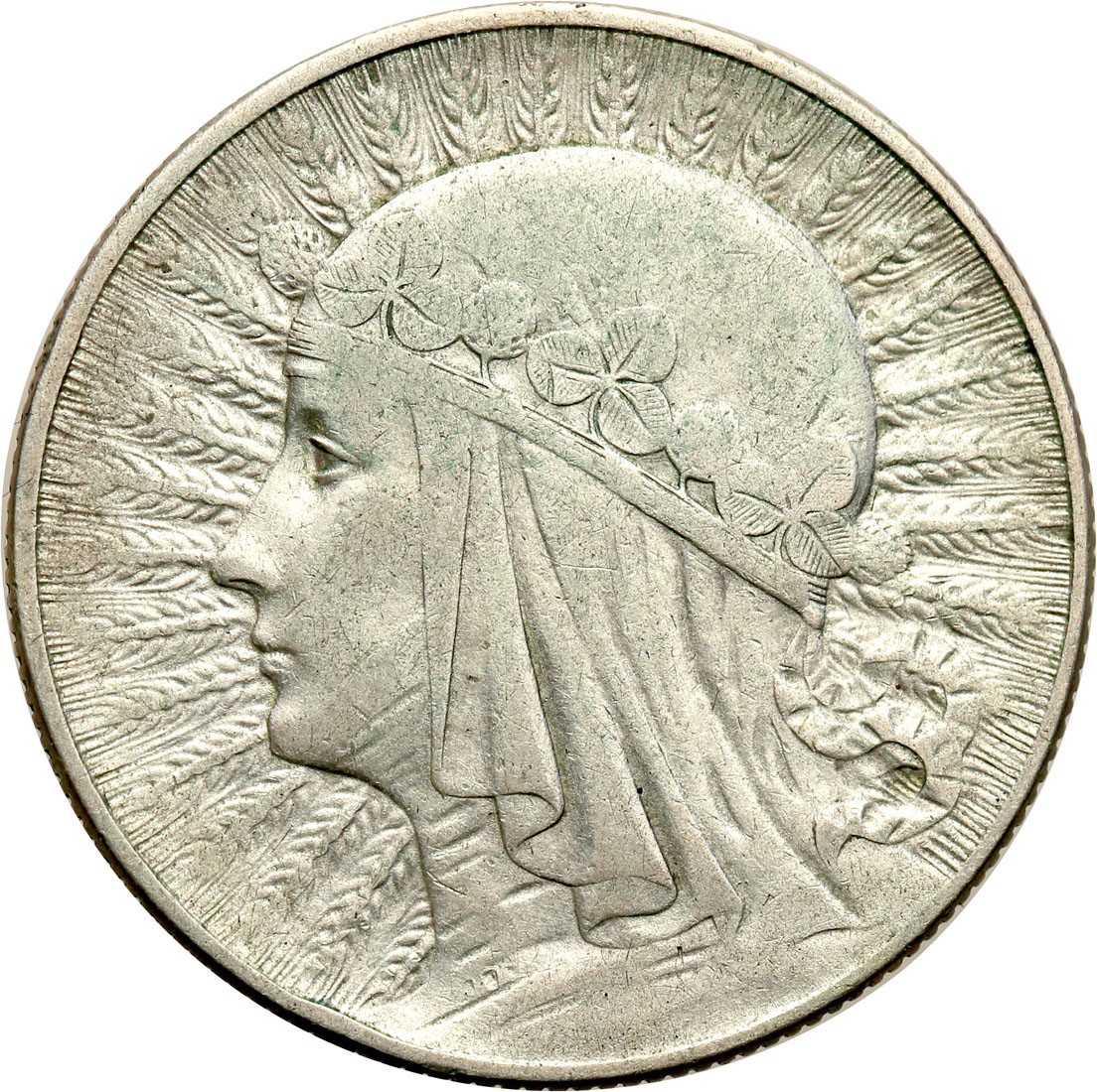 II RP. 5 złotych 1932 głowa kobiety ze znakiem mennicy