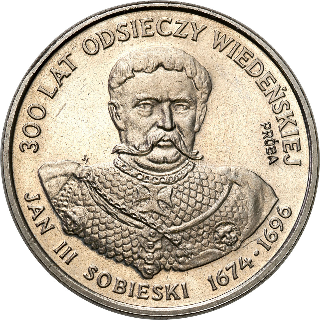 PRL. PRÓBA Nikiel 50 złotych 1983 Odciecz Wiedeńska Jan III Sobieski