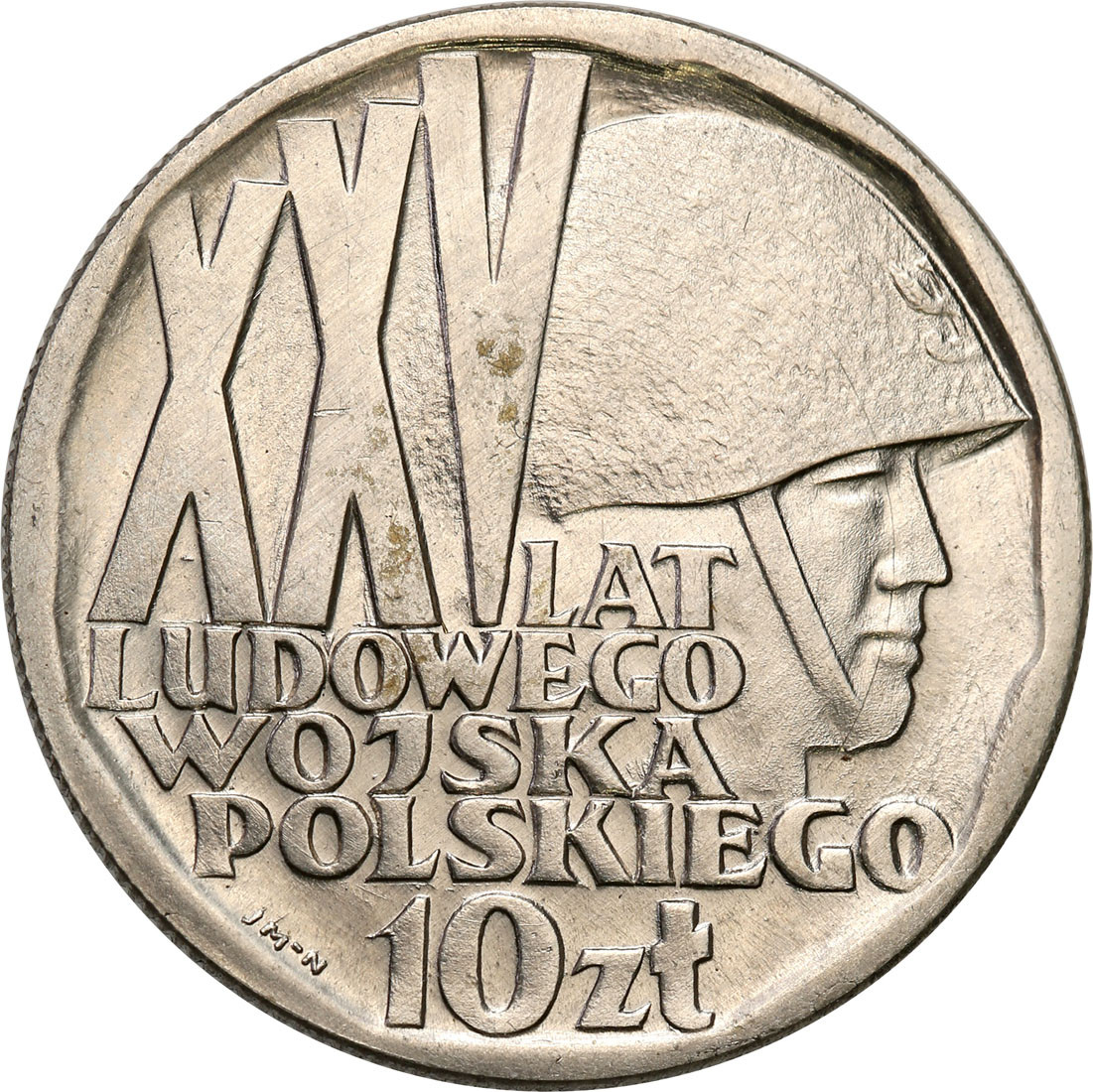 PRL. PRÓBA Nikiel 10 złotych 1968 Wojsko Ludowe