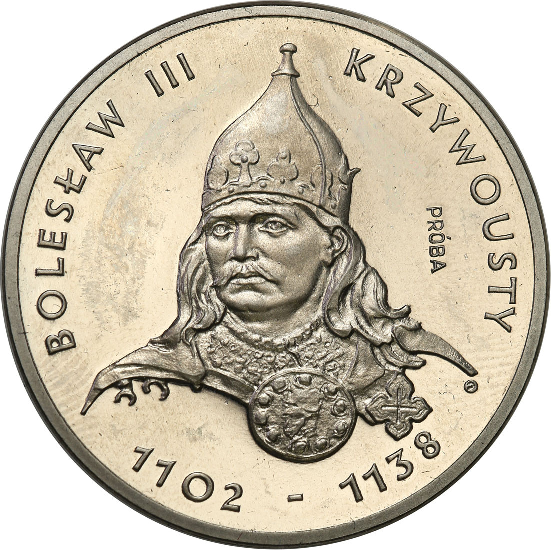 PRL. PRÓBA Nikiel 200 złotych 1982 Bolesław Krzywousty – popiersie
