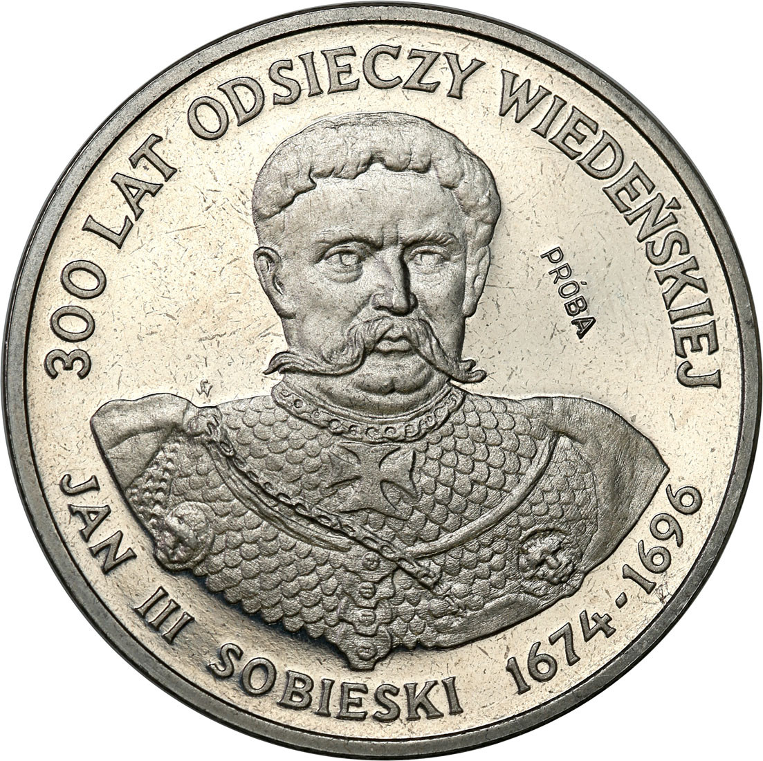 PRL. PRÓBA Nikiel 200 złotych 1983 Odsiecz Wiedeńska - Jan III Sobieski
