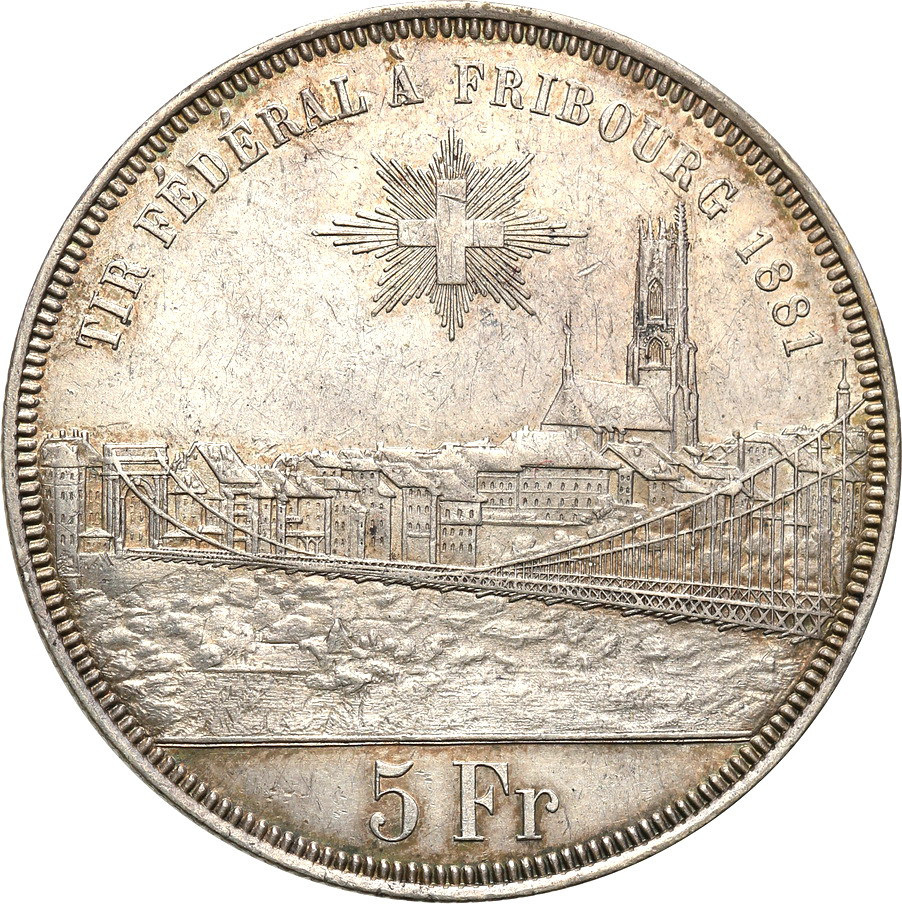 Szwajcaria. 5 franków 1881, Fribourg