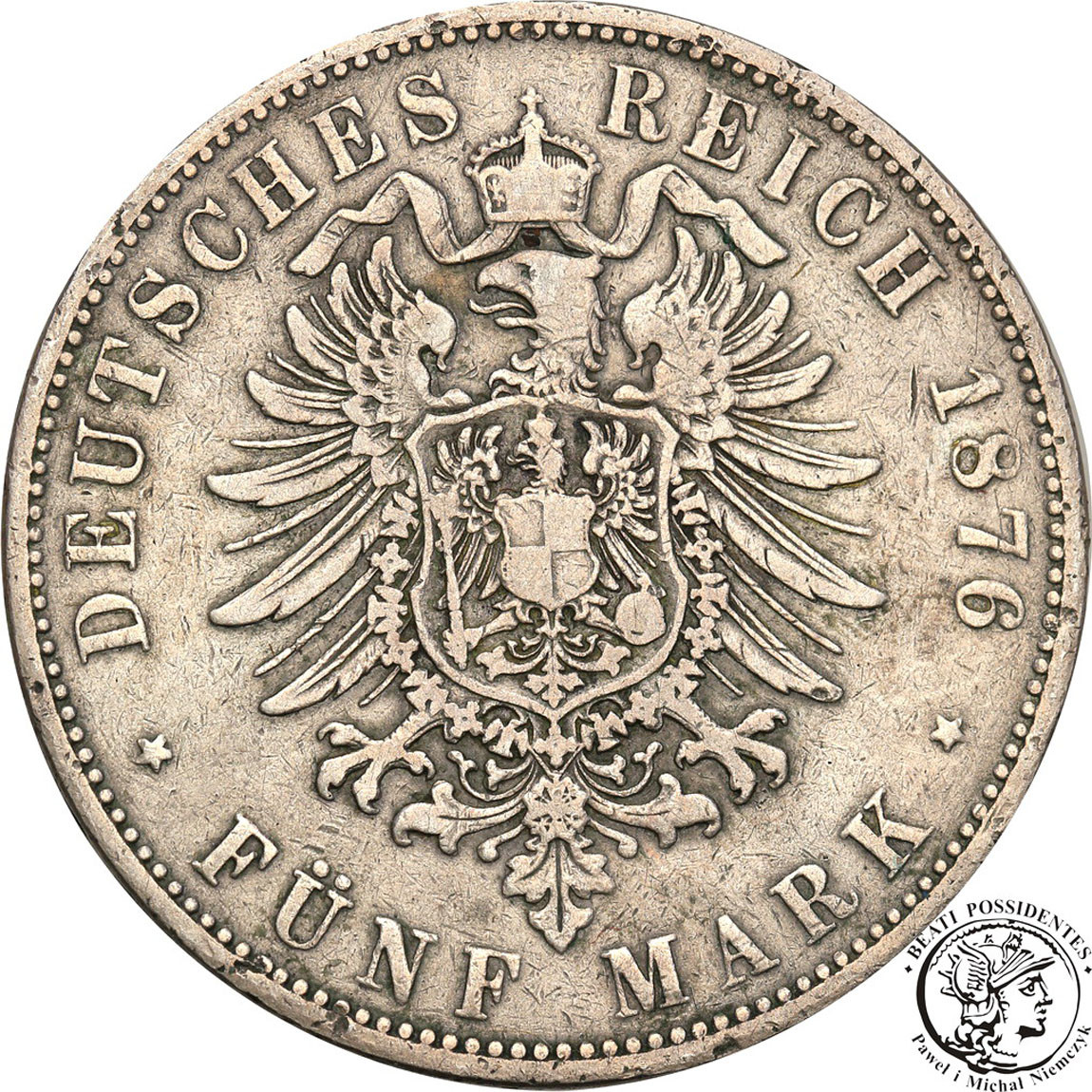 Niemcy, Hesja. 5 marek 1876 H, Darmstadt