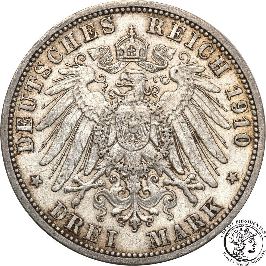 Niemcy, Hesja. 3 marki 1910 A, Berlin