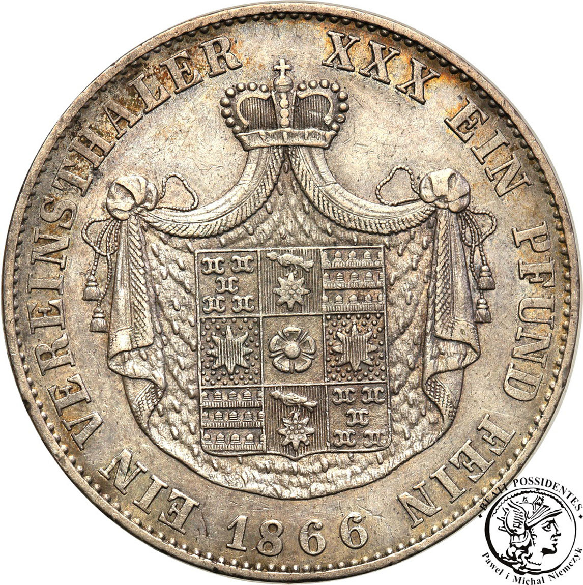 Niemcy, Lippe-Detmold. Leopold III. Talar 1866 A, Berlin