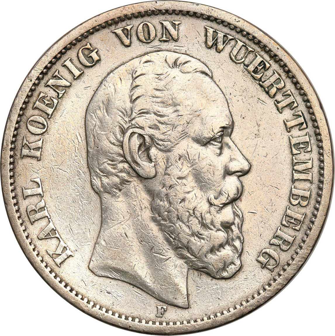 Niemcy, Wirtembergia. 5 marek 1875 F, Stuttgart