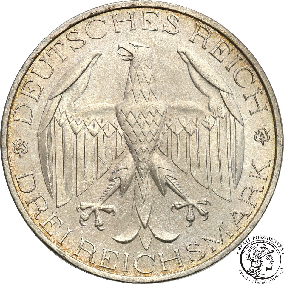Niemcy, Weimar. 3 marki 1929 A, Waldeck