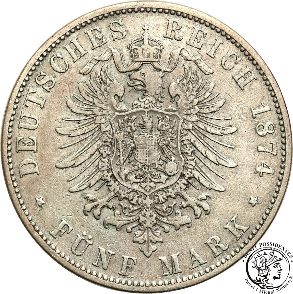 Niemcy, Bawaria. 5 marek 1874 D, Monachium