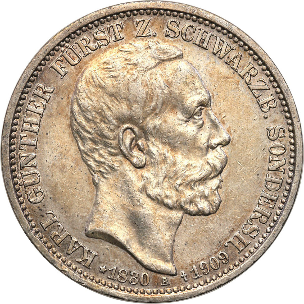 Niemcy, Schwarzburg - Sondershausen. 3 marki 1909 A, Berlin