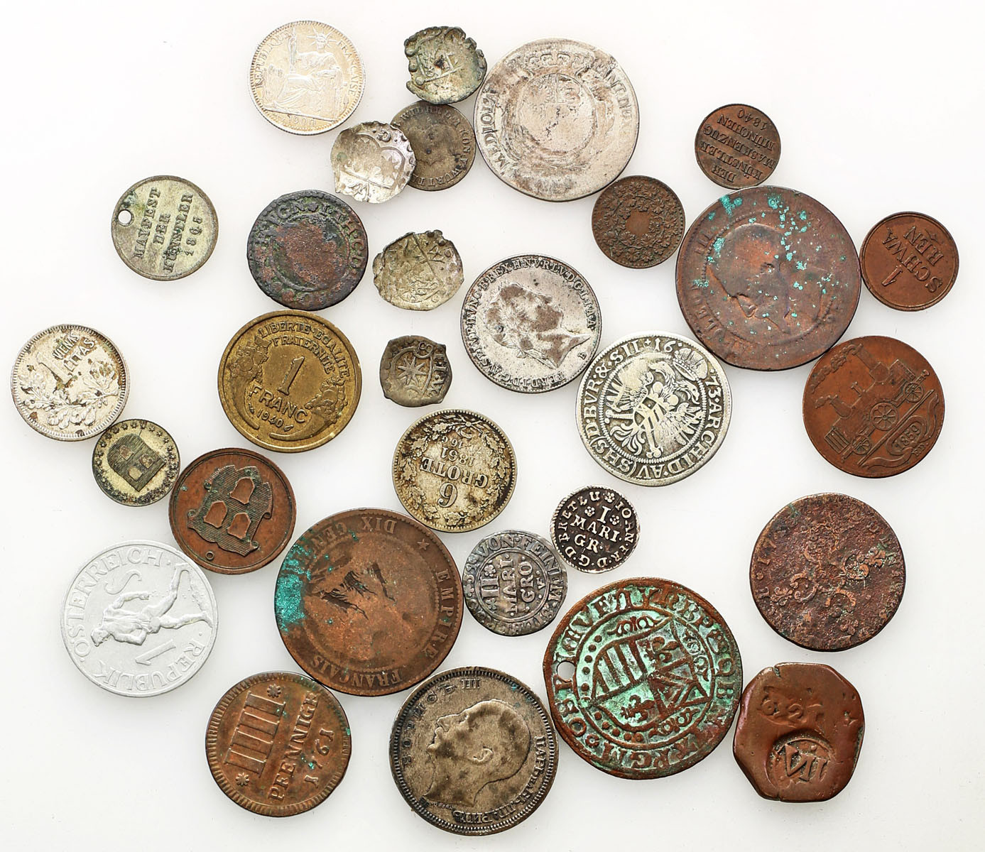Świat - Austria, Bułgaria, Niemcy, Francja, USA, zestaw 30 monet
