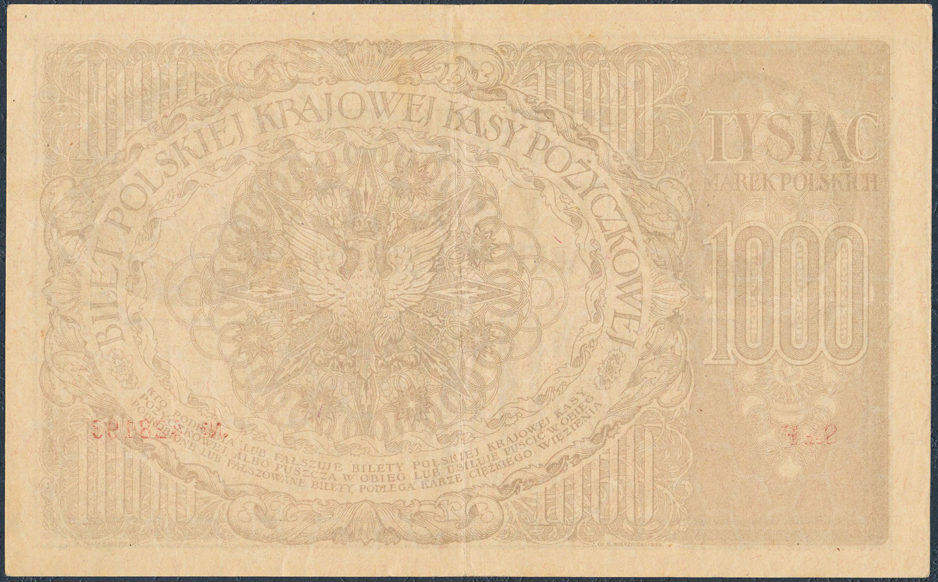 1.000 marek polskich 1919, seria F - RZADKOŚĆ R4