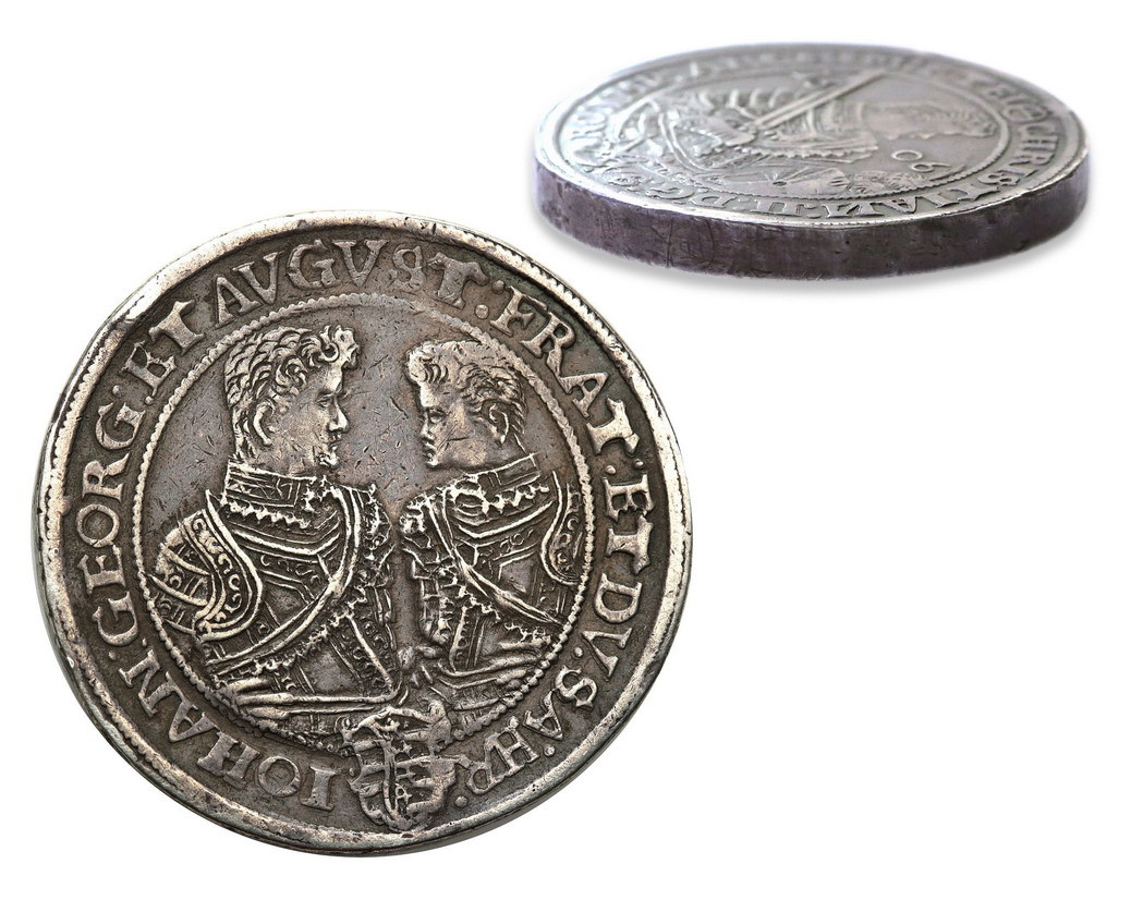 Niemcy, Saksonia. Christian II, Johann Georg I i August (1591-1611). 2 talary (doppeltaler) 1606 - RZADKI