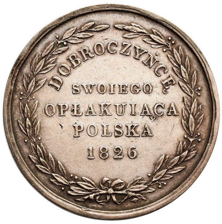 Królestwo Polskie. Mikołaj I, Medal pośmiertny Aleksandra I, srebro