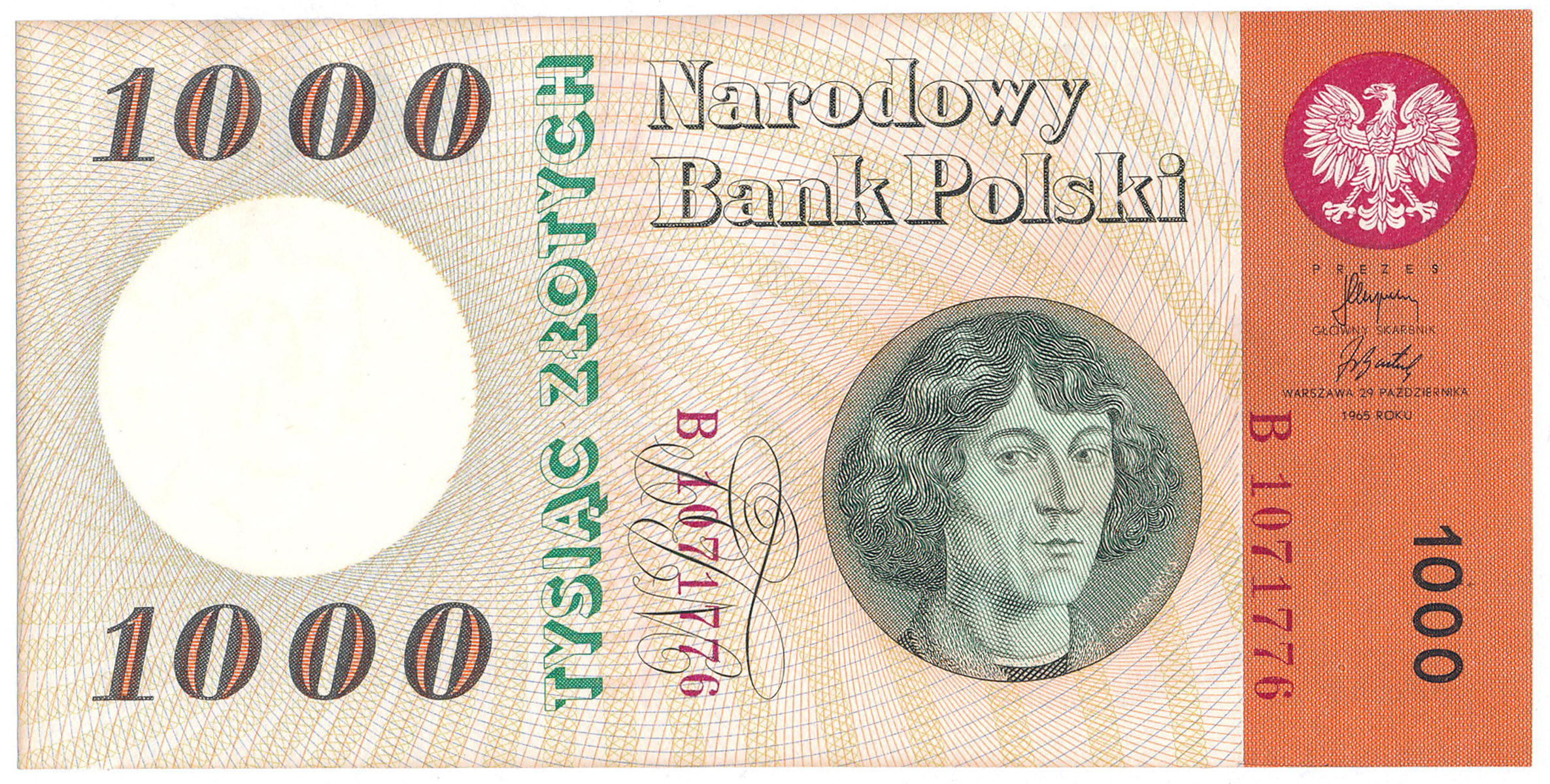 1.000 złotych 1965 Kopernik seria B