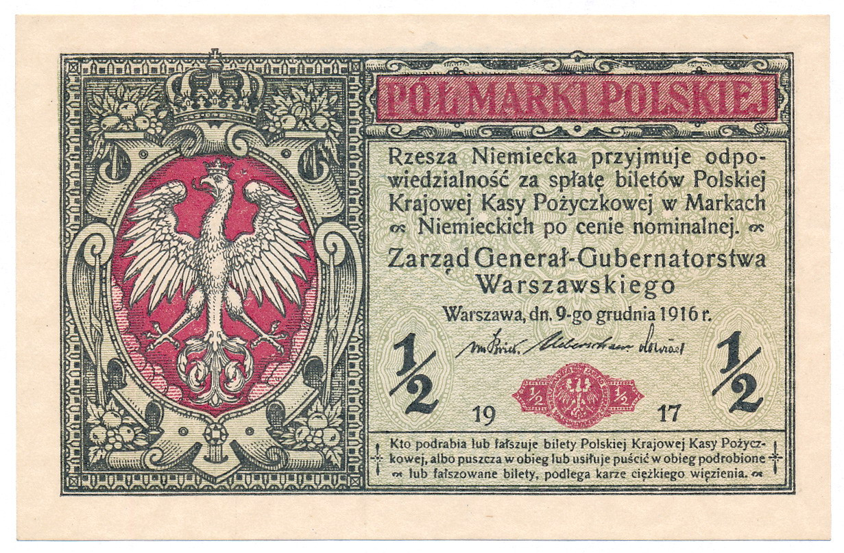 1/2 marki polskiej 1916 seria B - Generał