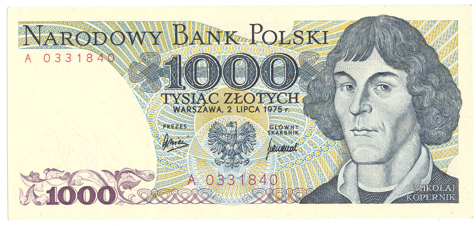 1.000 złotych 1975 seria A - RZADKI