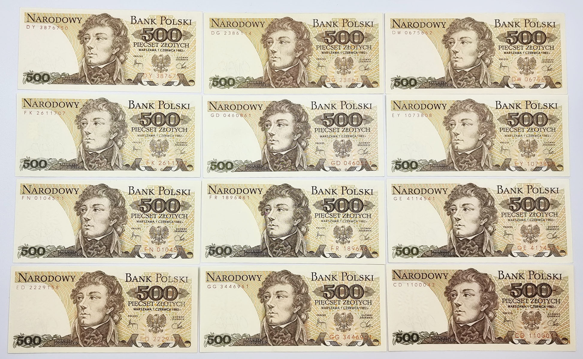 500 złotych 1982, zestaw 12 sztuk
