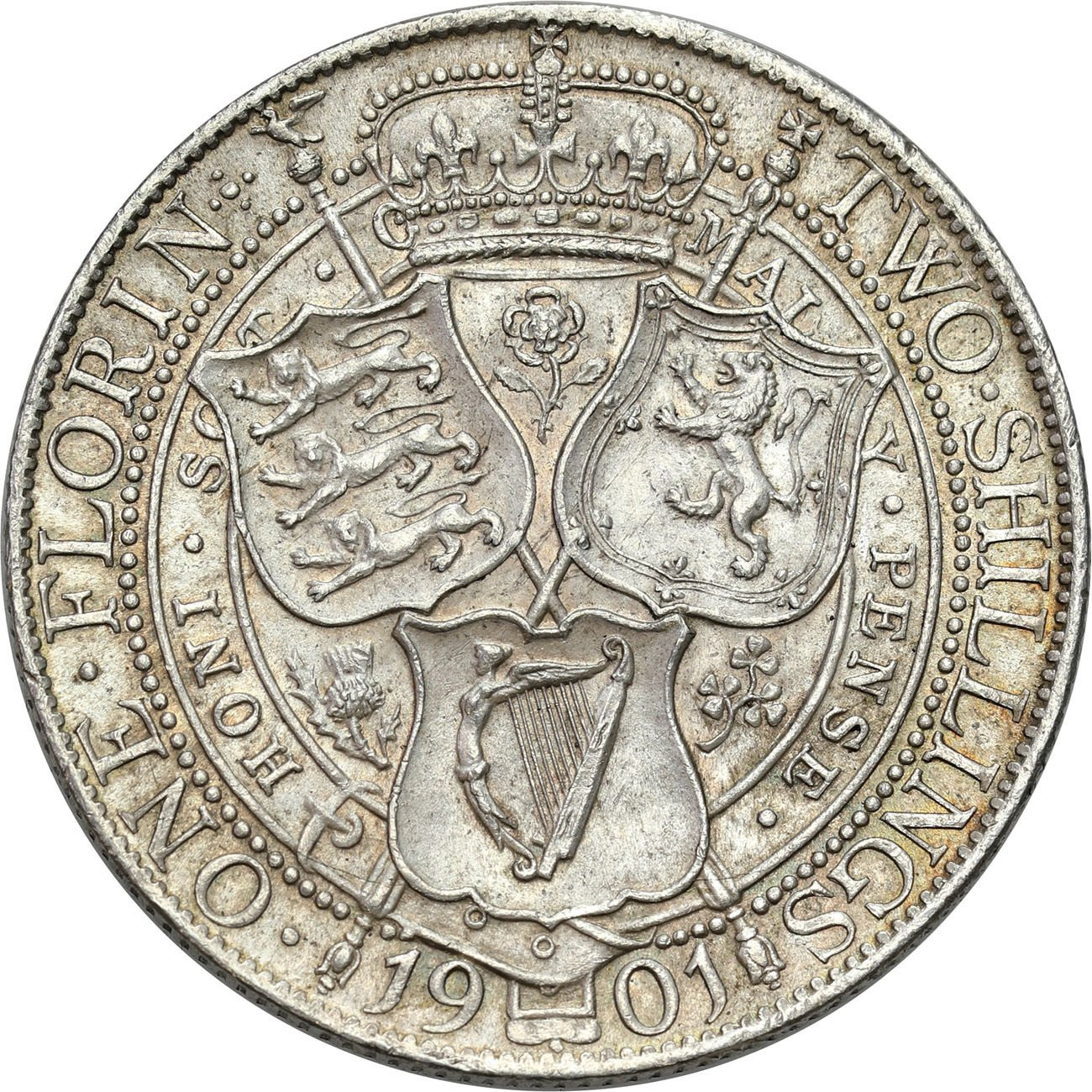 Wielka Brytania, Wiktoria (1837–1901). 2 shillings 1901 