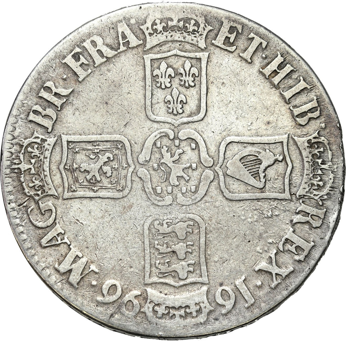 Wielka Brytania. Wilhelm III (1694-1702). Crown 1696, Londyn