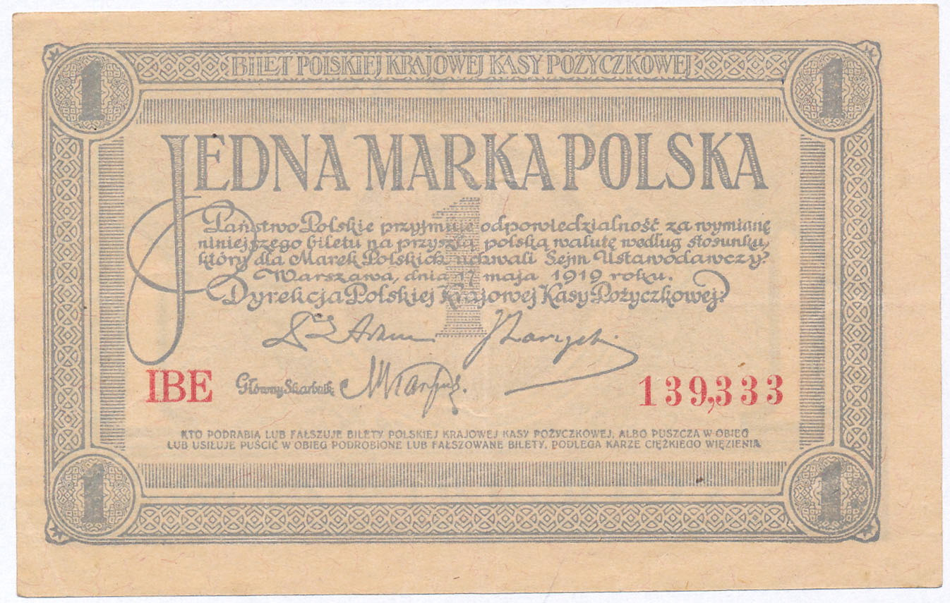 1 marka polska 1919 seria IBE
