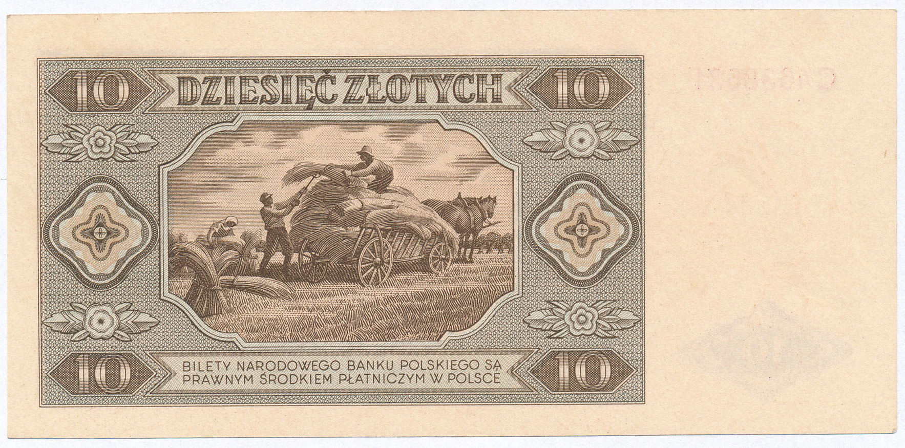 10 złotych 1948 seria C - PIĘKNY