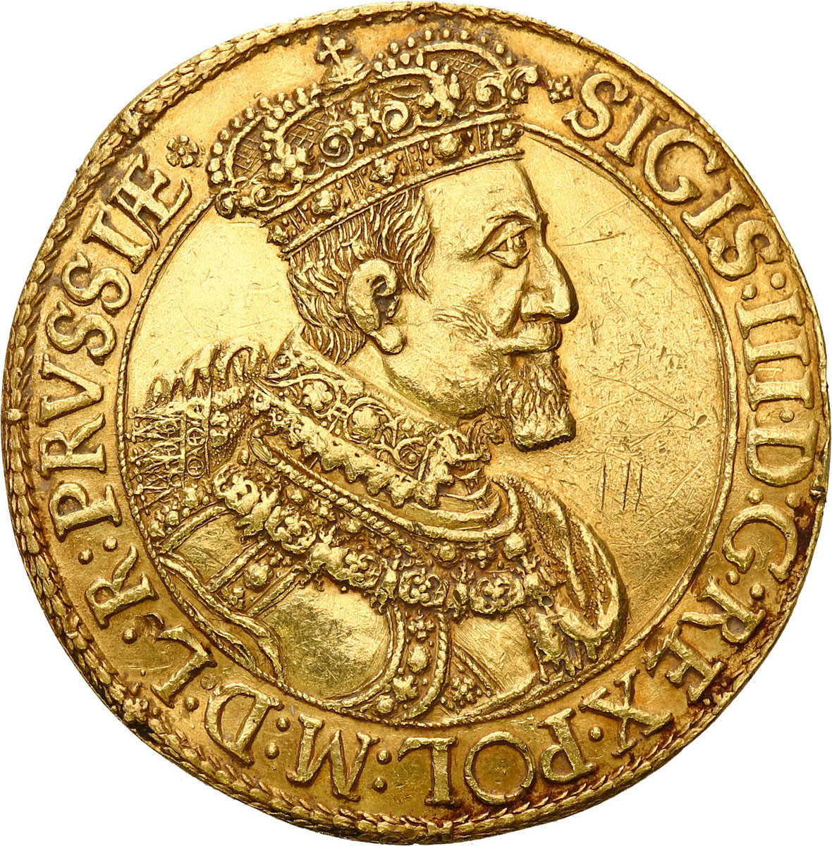 Zygmunt III Waza. Donatywa wagi 3 dukatów 1617, Gdańsk - RZADKOŚĆ R7