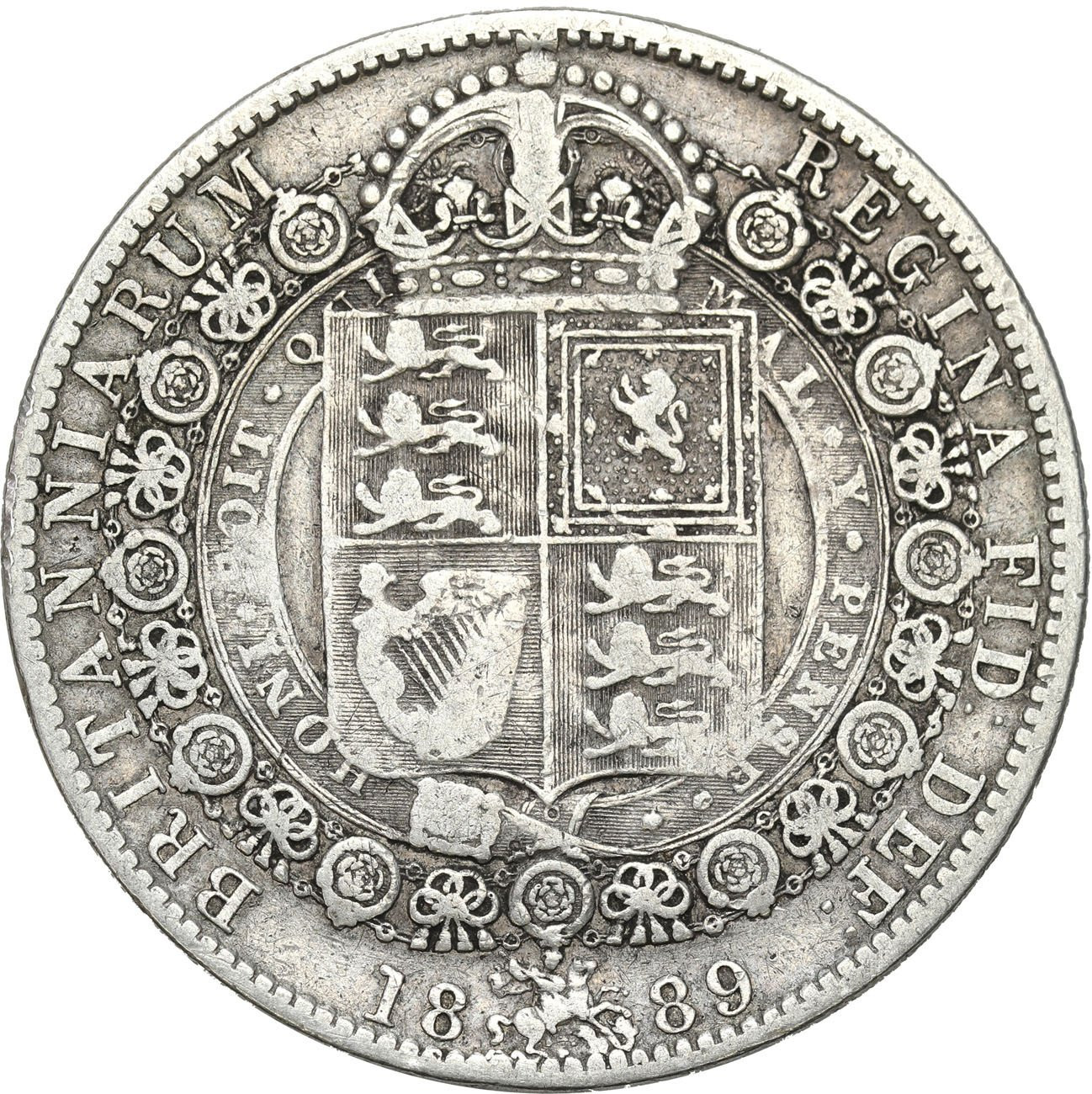 Wielka Brytania. Wiktoria (1837-1901). 1/2 korony 1889, Londyn