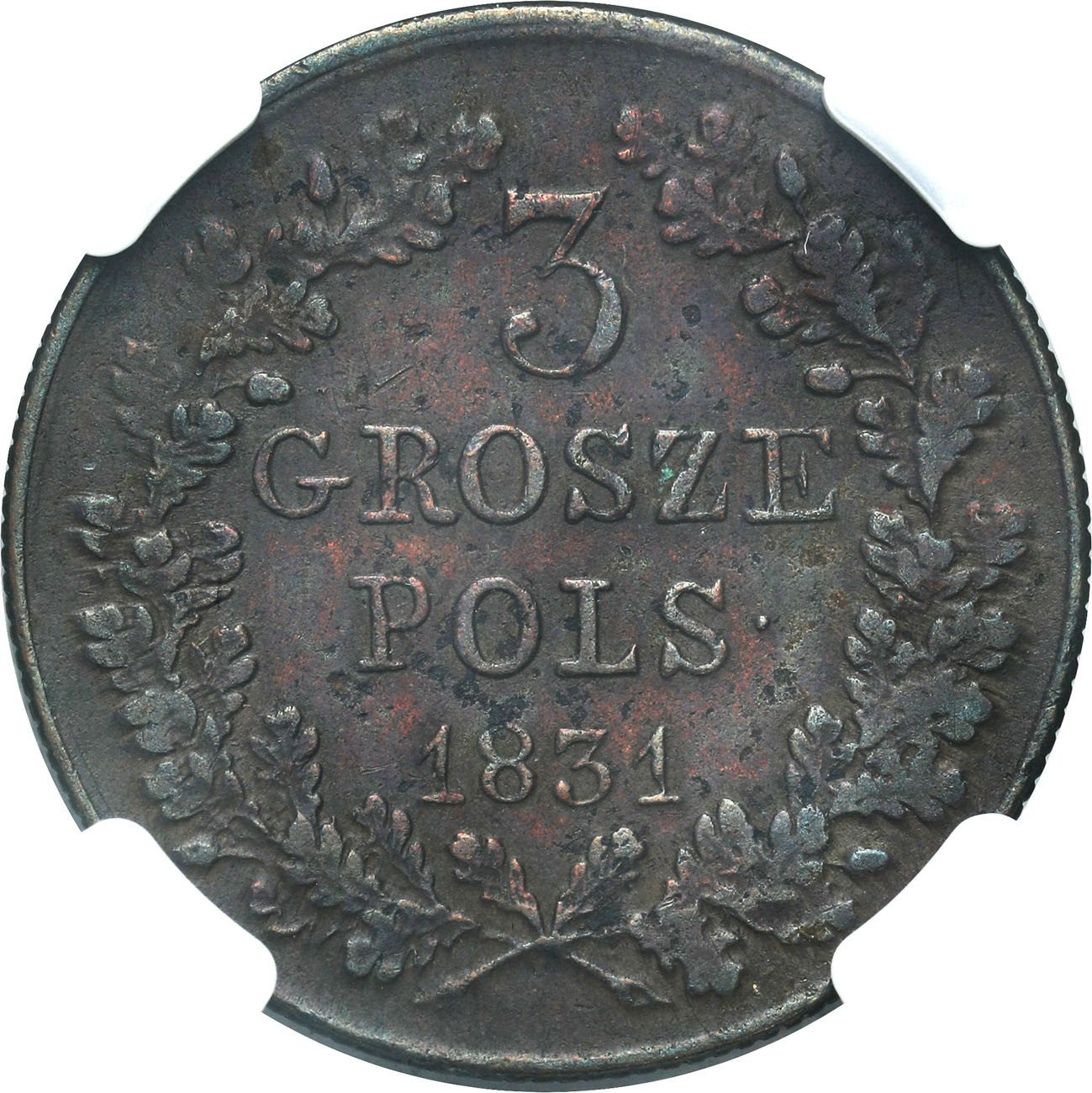 Powstanie Listopadowe. 3 grosze (trojak) 1831 KG, Warszawa NGC AU DETAILS