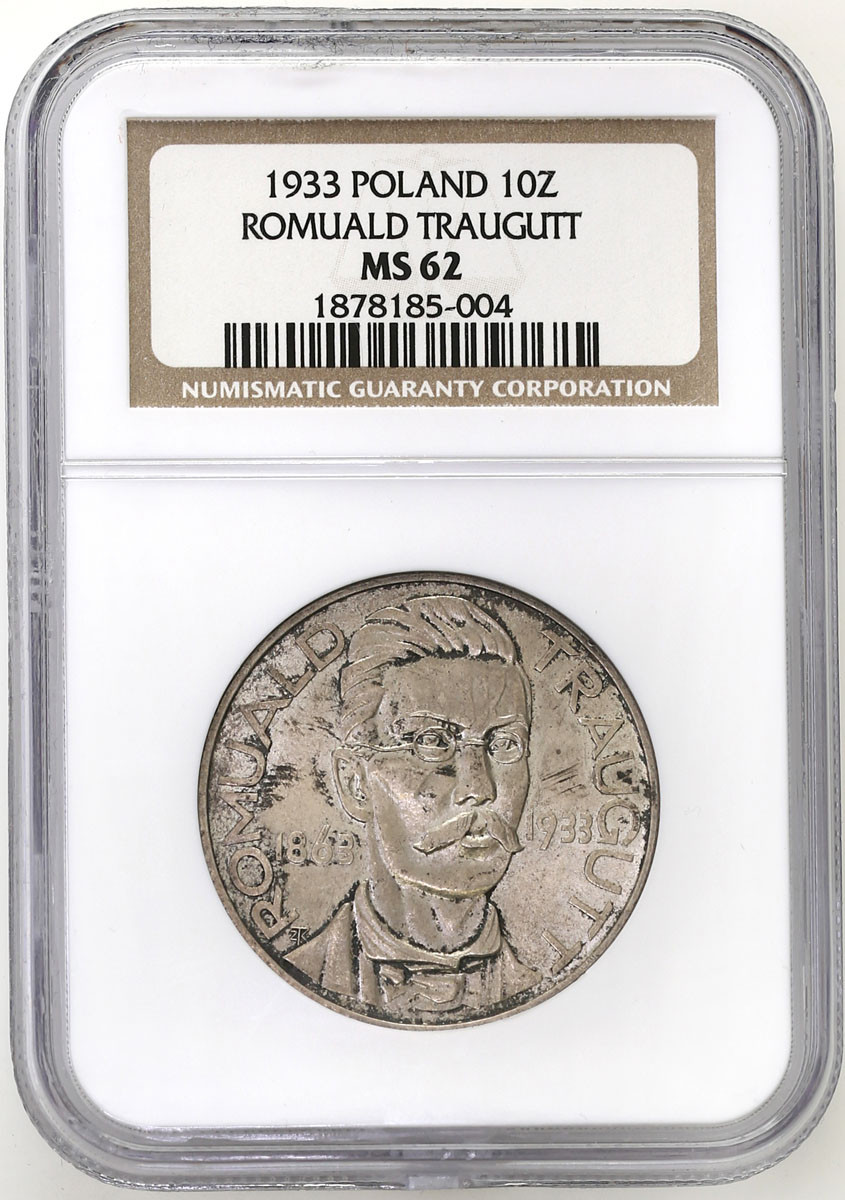 II RP. 10 Złotych 1933 Traugutt NGC MS62 - PIĘKNE | Archiwum.niemczyk.pl