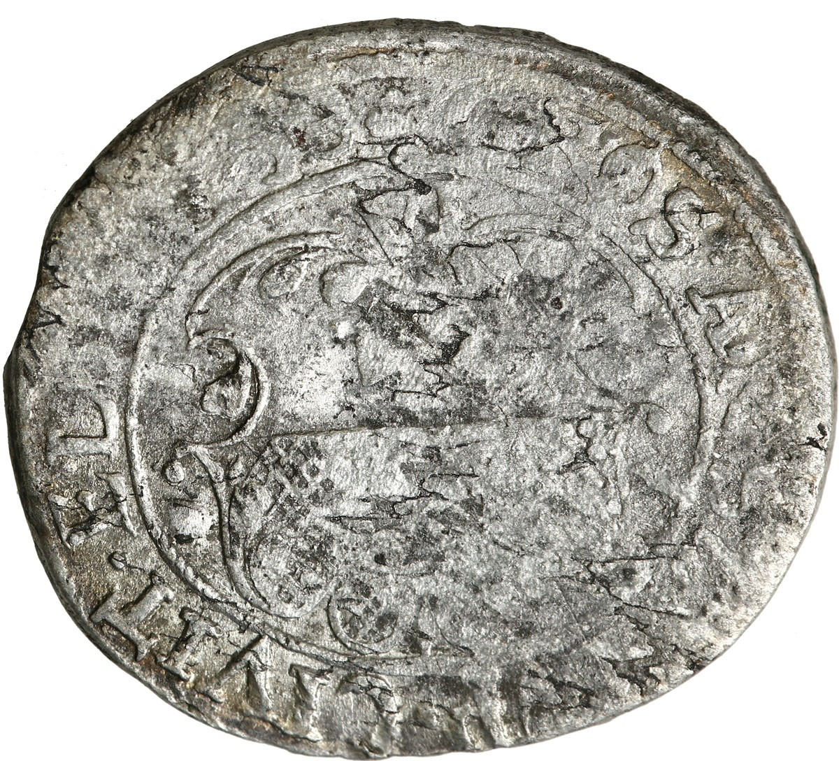 Karol X Gustaw. Szóstak (6 groszy) 1658, Elbląg - okupacja szwedzka – RZADKOŚĆ R4
