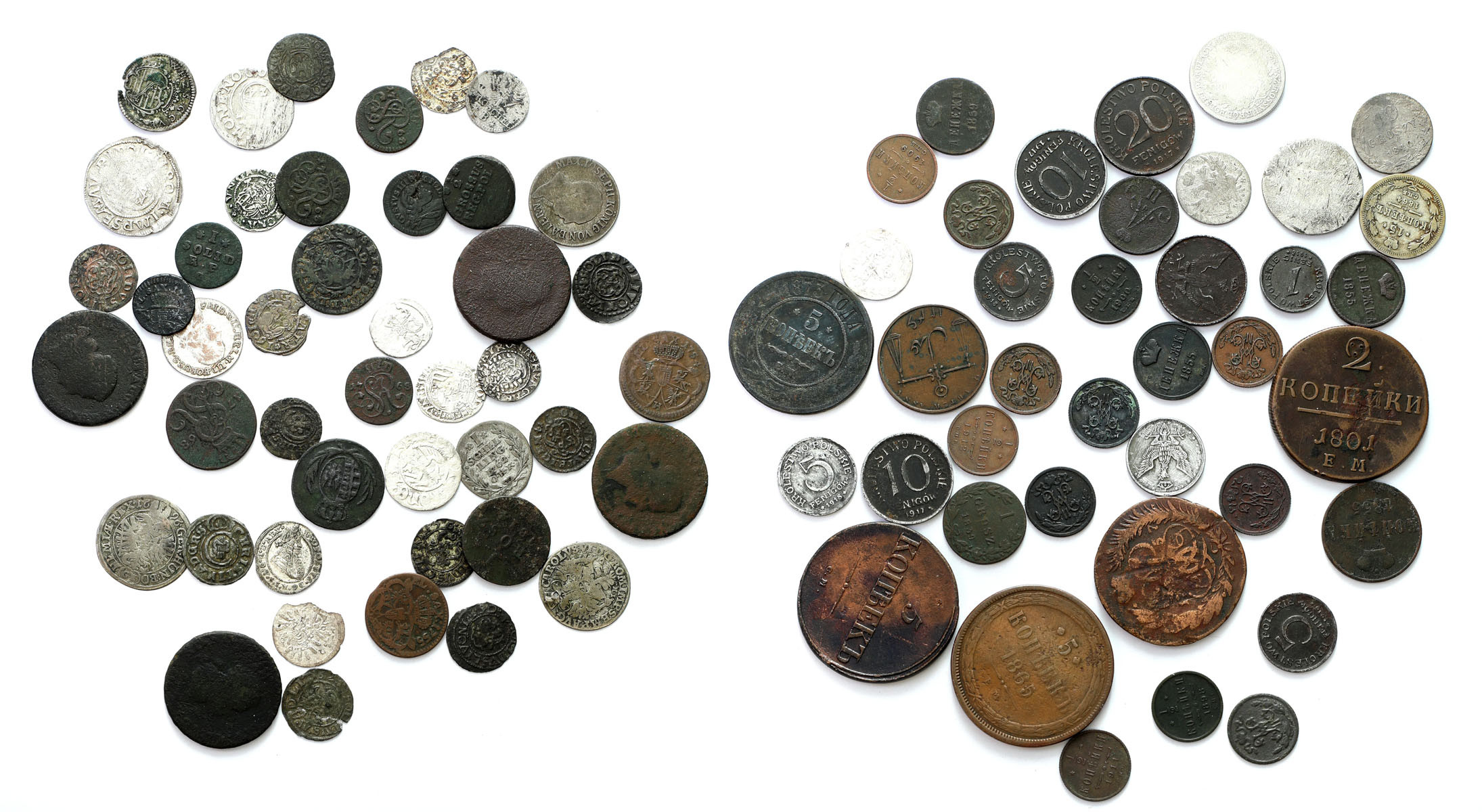Polska, Rosja, Austria, Węgry, Niemcy, zestaw 84 monet