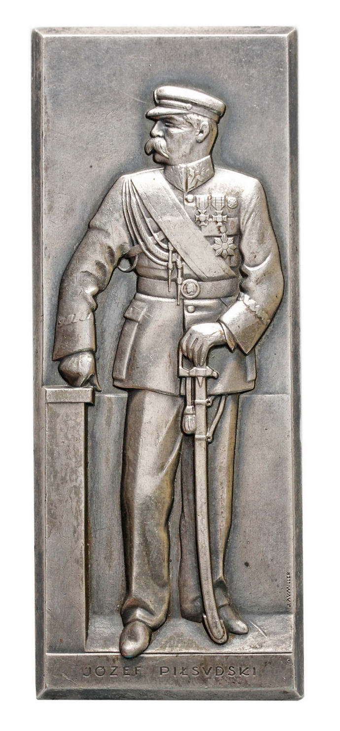 II RP. Srebrna plakieta Józef Piłsudski, Warszawa