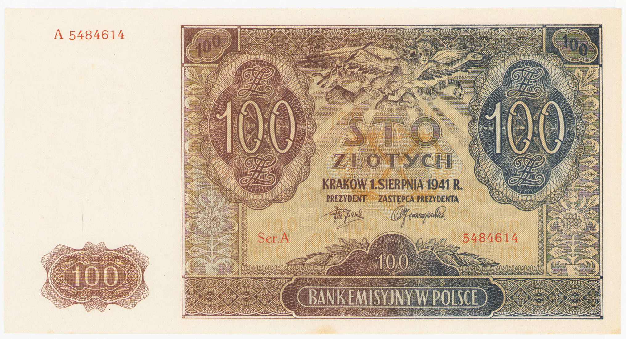 100 złotych 1941 seria A